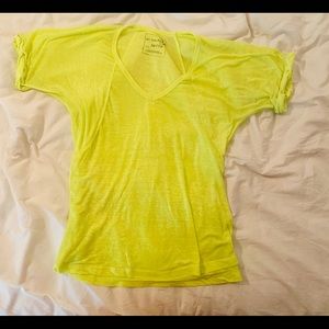 NEON YELLOW - FREE PEOPLE BURNOUT T-SHIRT / XS
